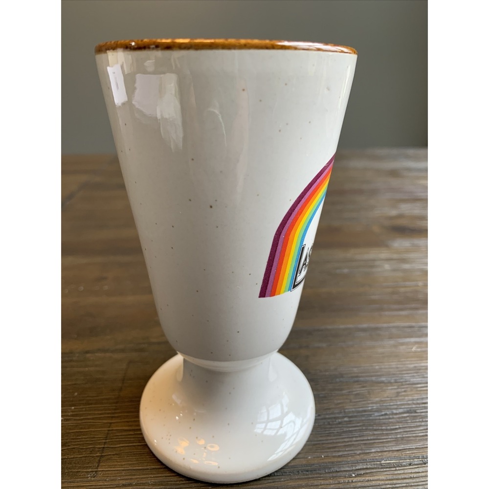 Vintage Las Vegas Rainbow Ceramic Coffee Tea Mug Pedestal Base Speckled Souvenir - Picture 2 of 5